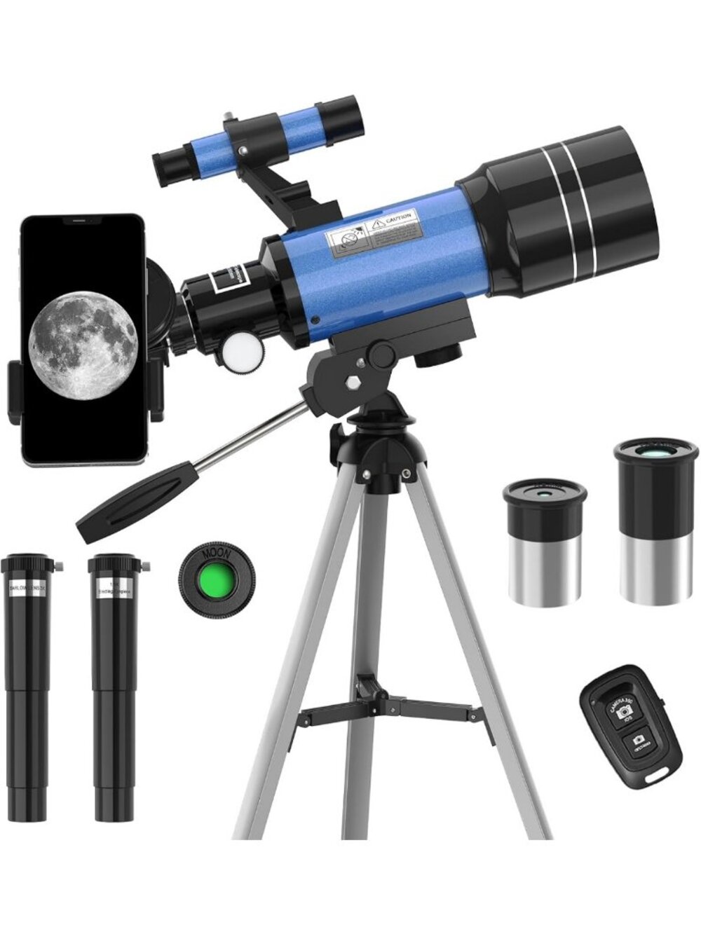 70MM Aperture Refractor Telescope for Beginners - Perfect for Moon & Star Gazing